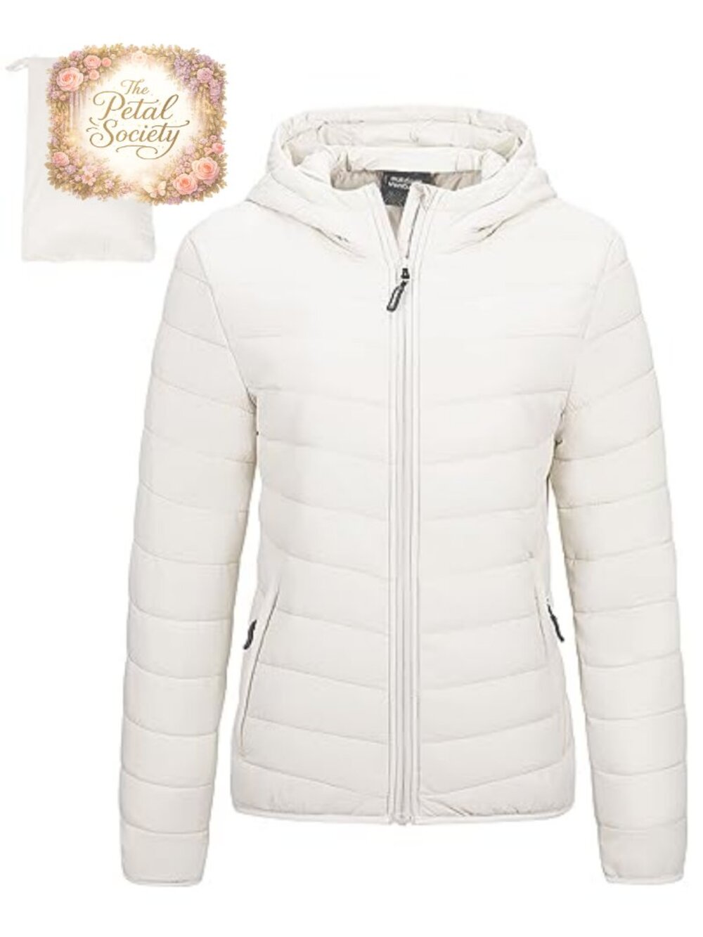 Packable Lightweight Puffer Jacket with Hood Quilted Winter Coat